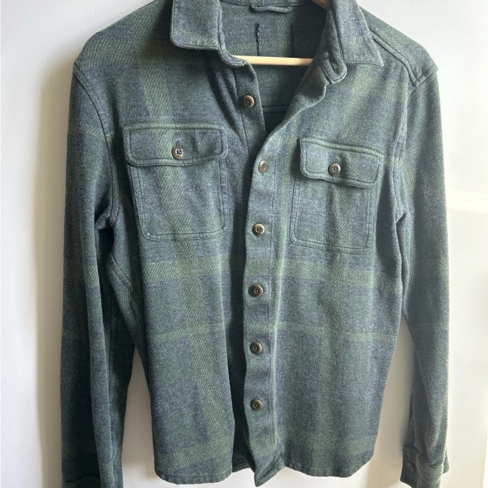 DU/ER Men’s Plaid Button-Up Overshirt Jacket – Green/Black – Size Small
